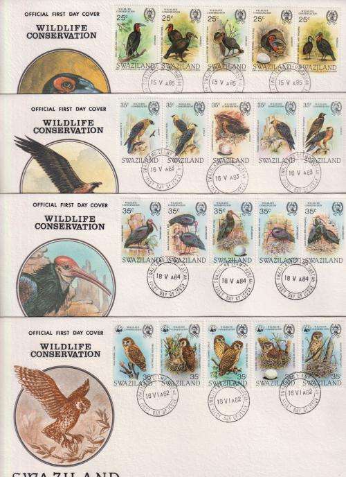 SWAZILAND BIRDS COVERS - GREAT LOT INCL OWLS