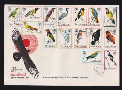 SWAZILAND 1976 BIRDS DEFINITIVES FDC