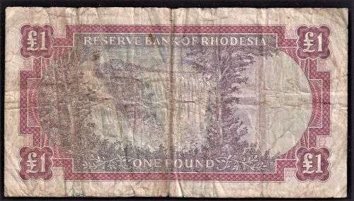 1968 Rhodesia One Pound Banknote