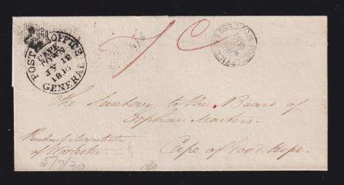 CAPE OF GOOD HOPE 1830 WORCESTER TO CAPETOWN COVER