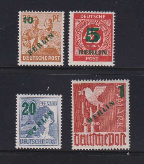 BERLIN, GERMANY 1949 OVERPRINTS UNMOUNTED MINT