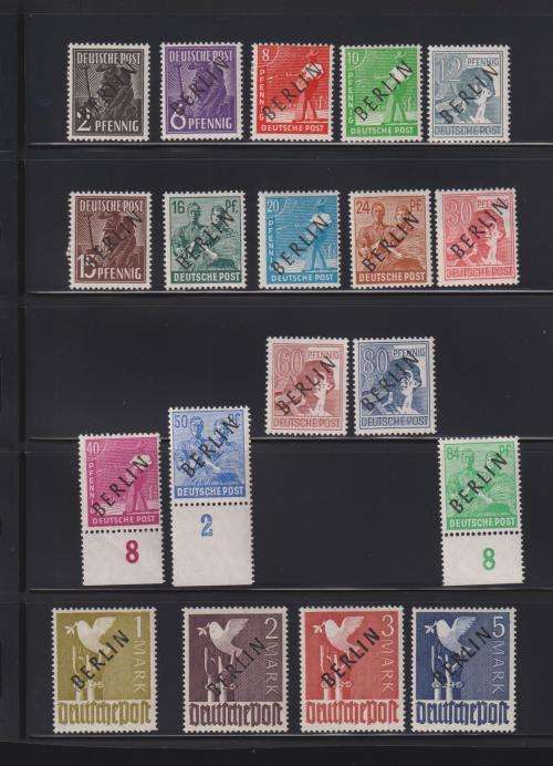 BERLIN, GERMANY 1949 BLACK OVERPRINTS  SUPERB MINT