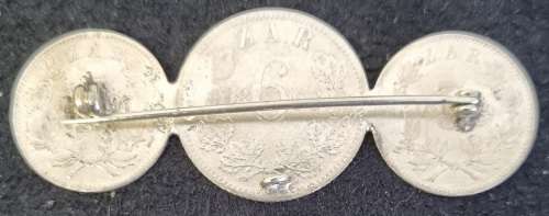 ZAR SIXPENCE TICKEY SILVER BROACH - LOVELY