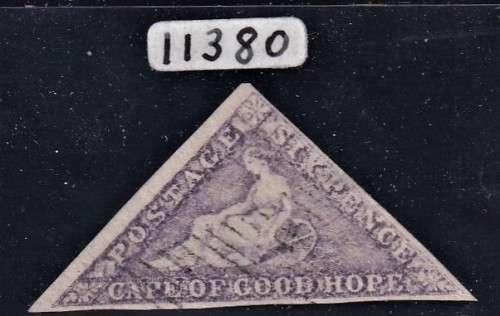 COGH 1863 6d  BRIGHT MAUVE - TRIANGLE - WITH CERTIFICATE -SACC R17000