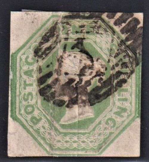 GB 1847 EMBOSSED 1/- SOUND USED - CV  £1000