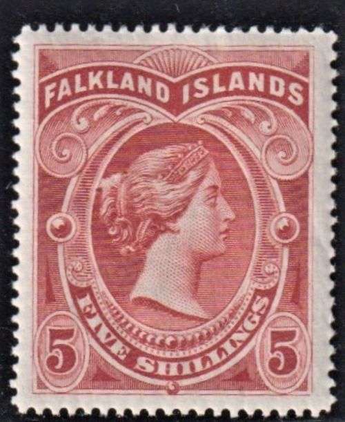 FALKLAND  ISLANDS 1898 VICTORIA 5/- VERY FINE MINT   - CV £250 (R5,000)