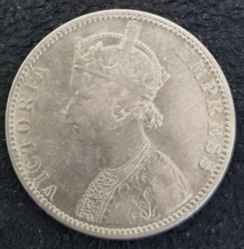 1889 INDIA SILVER ONE RUPEE