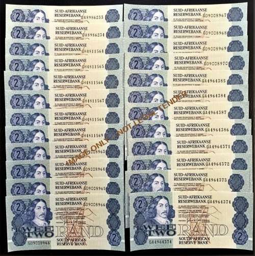 GPC DE KOCK TWO RAND NOTES  - 1983/89 - 3RD ISSUE - SOME NOTES IN SERIES