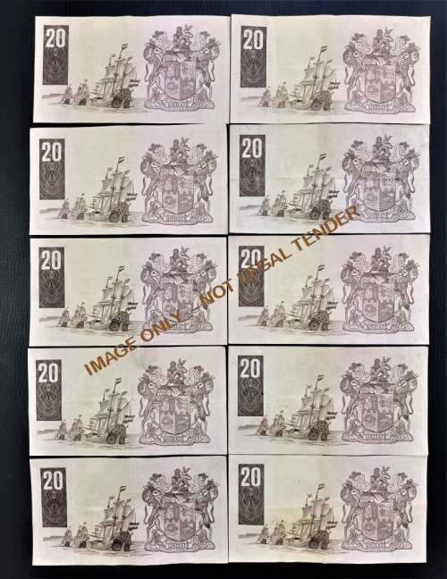TWENTY RAND GPC DE KOCK  BANKNOTES X 10 -3rd ISSUE 1984