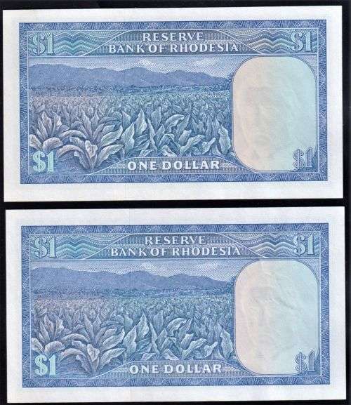 RHODESIA ONE  DOLLAR NOTES