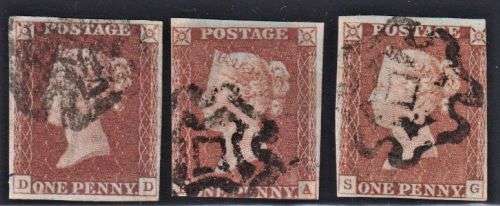 GB 1841 1d PALE  RED-BROWN SG 9  NICE LOT WITH MALTESE CROSSES - CV £135