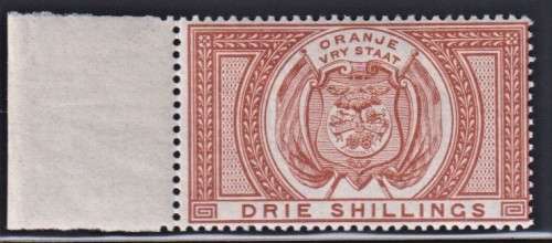 ORANGE FREE STATE 1882 FISCAL 3/- SUPERB UNMOUNTED MINT -CV R1000 +