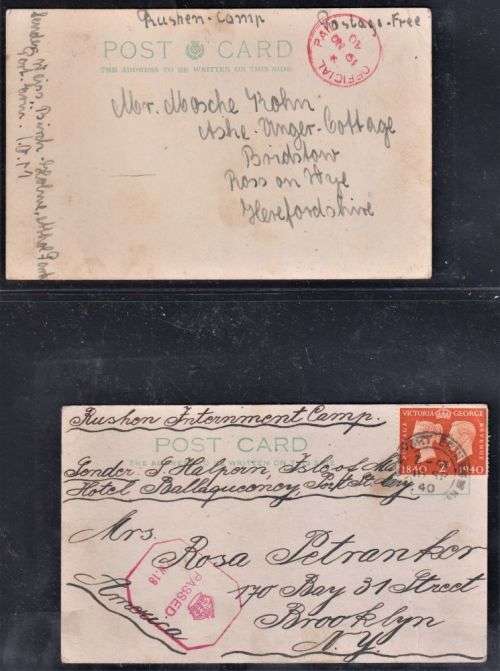 IOM WW11 RUSHEN INTERMENT CAMP 1940 POSTCARDS