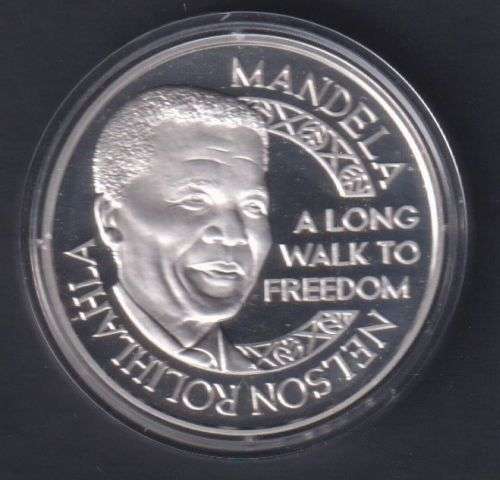 MANDELA  / SA RUGBY WORLD CHAMPIONS SILVER  MEDALLION