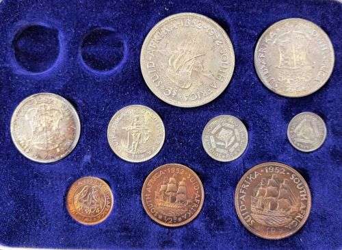 SA 1952  LONG PROOF SET (NO GOLD) IN ORIGINAL SA MINT BOX