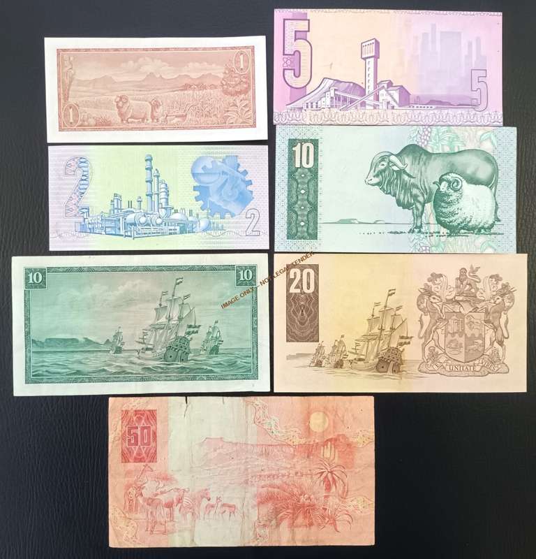 SOUTH AFRICAN BANKNOTE COLLECTION X 7 NOTES