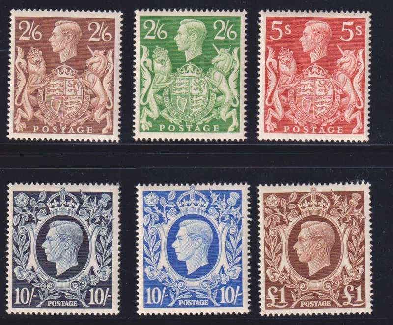 GREAT BRITAIN 1939 KGV1 HIGH VALUES UNMOUNTED MINT