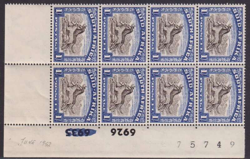 SA 1950/2   1/- CYLINDER  BLOCKS  UM