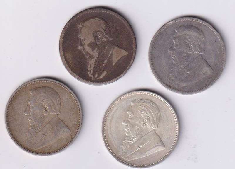 ZAR 2  SHILLINGS COIN COLLECTION -   4 coins -1896