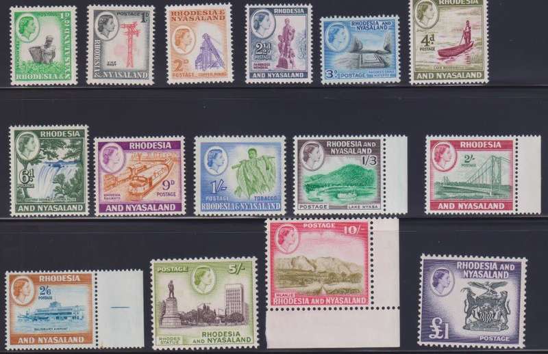 RHODESIA & NYASALAND  1959 QE11 DEFINITIVE SET - SUPERB UNMOUNTED MINT!