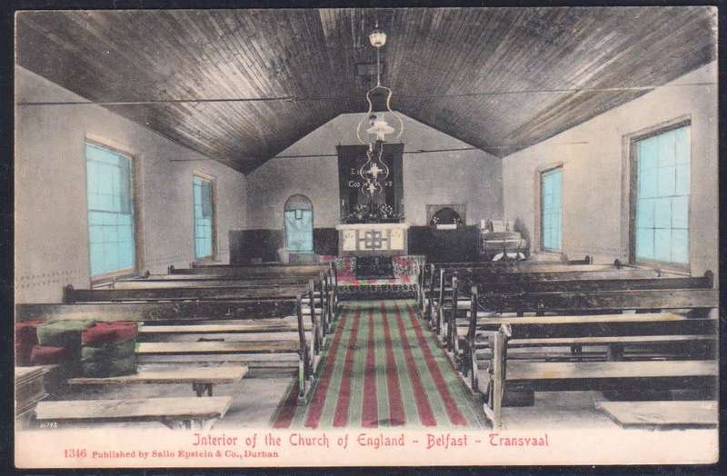 TRANSVAAL 1906 `CANTONMENT MIDDELBURG` POSTCARD (BELFAST)