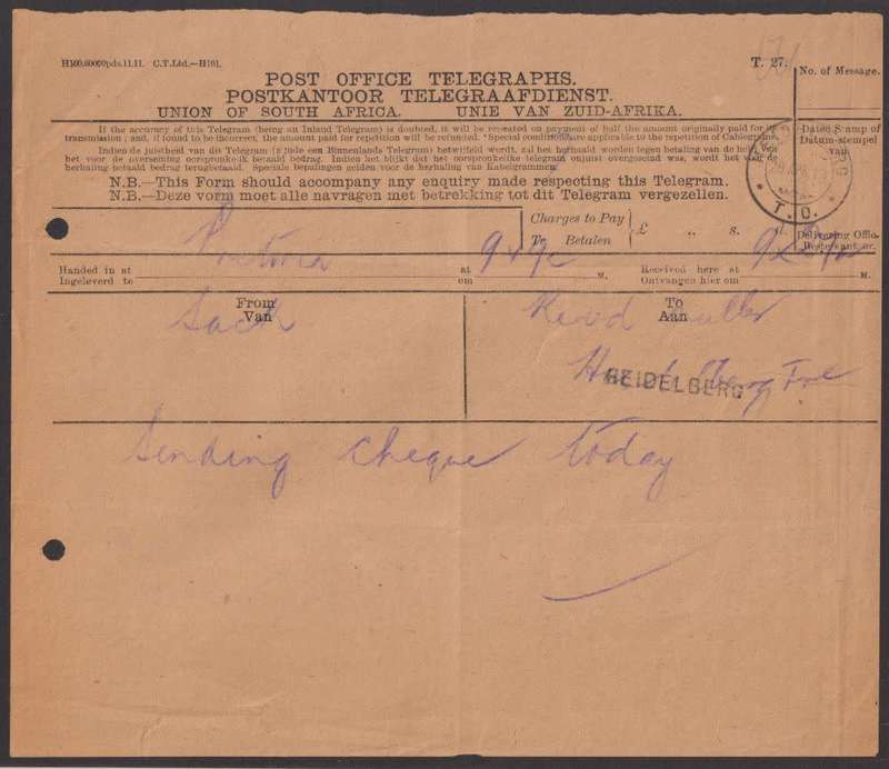 SA HEIDELBERG T.O TELEGRAM