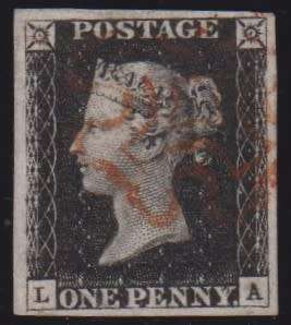 GREAT BRITAIN 1840 1d BLACK PLATE 1b SUPERB USED