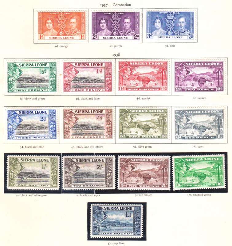 SIERRA LEONE KGV1  HINGED MINT COLLECTION ON PAGES