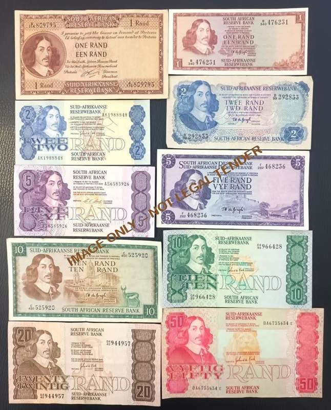 SOUTH AFRICAN BANKNOTE COLLECTION X 10 NOTES
