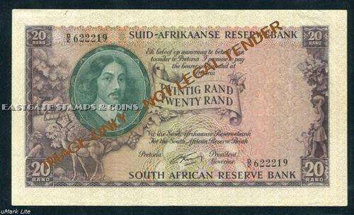 SOUTH AFRICA BIG TWENTY RAND AUNC BANKNOTE -RISSIK- 1962 - 1ST Issue. GREAT NOTE!!!!