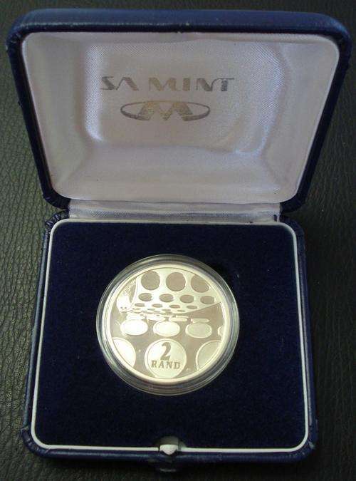SOUTH AFRICA PROOF R2 SILVER IN CAPSULE 1992 - COIN TECHNOLOGY