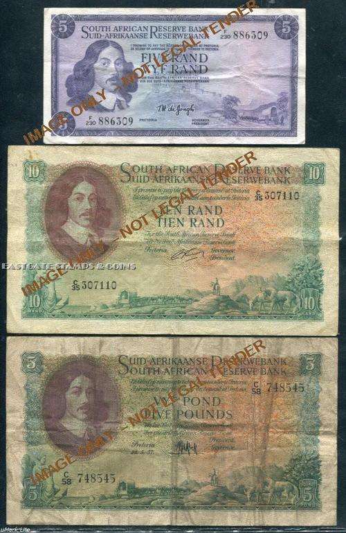 SOUTH AFRICA  BANKNOTE COLLECTION -  RANDS x 11 NOTES. INC BIG R50.