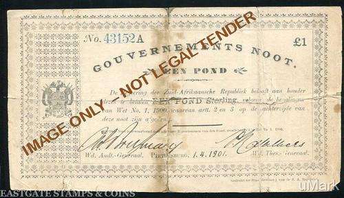 PIETERSBURG 1 POND GOUVERNEMENTS NOOT - DATED 1/4/1901