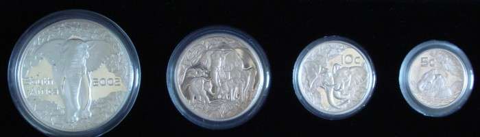 SOUTH AFRICA  - 2002 WILDLIFE SERIES - THE ELEPHANT SILVER SET