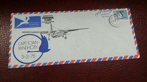 1st FLIGHT SWA AIR CAPETOWN - WINDHOEK   signed 1975!