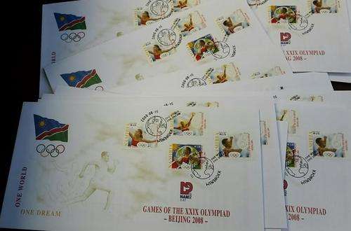 NAMIBIA 2008 OLYMPICS FDC's X 28-CV R1540!