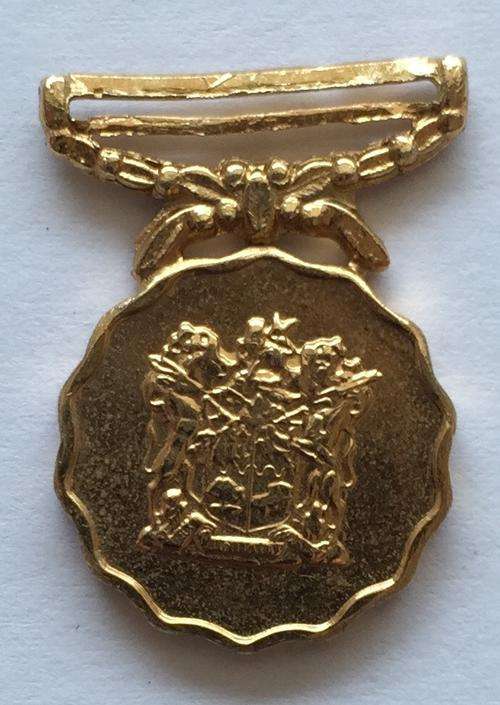 SADF GOOD SERVICE MEDAL GOLD MINIATURE