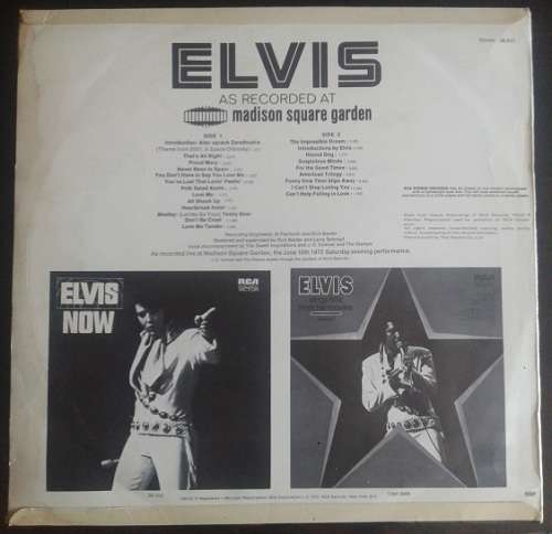 Elvis Presley - Live from Madison Square Garden  LP VG+