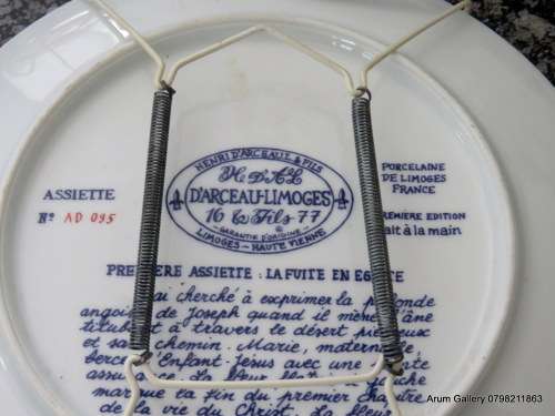 1975 Limoges porcelain display plate: Fleeing to Egypt