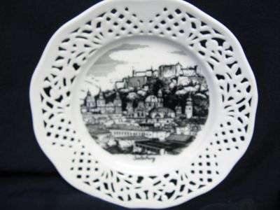 Fine porcelain wall plate from Austria: Mozart's birth city - Salzburg