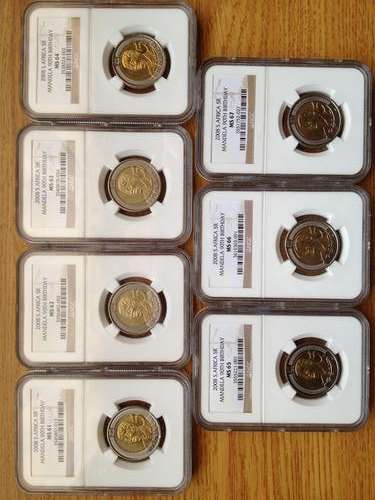 Nelson Mandela 90th Birthday NGC Graded 7 Coin Set (MS61-MS67) One bid for all coins
