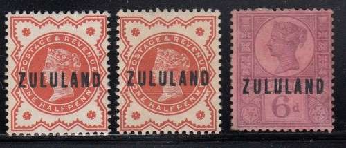 Zululand 1888  selection m/mint