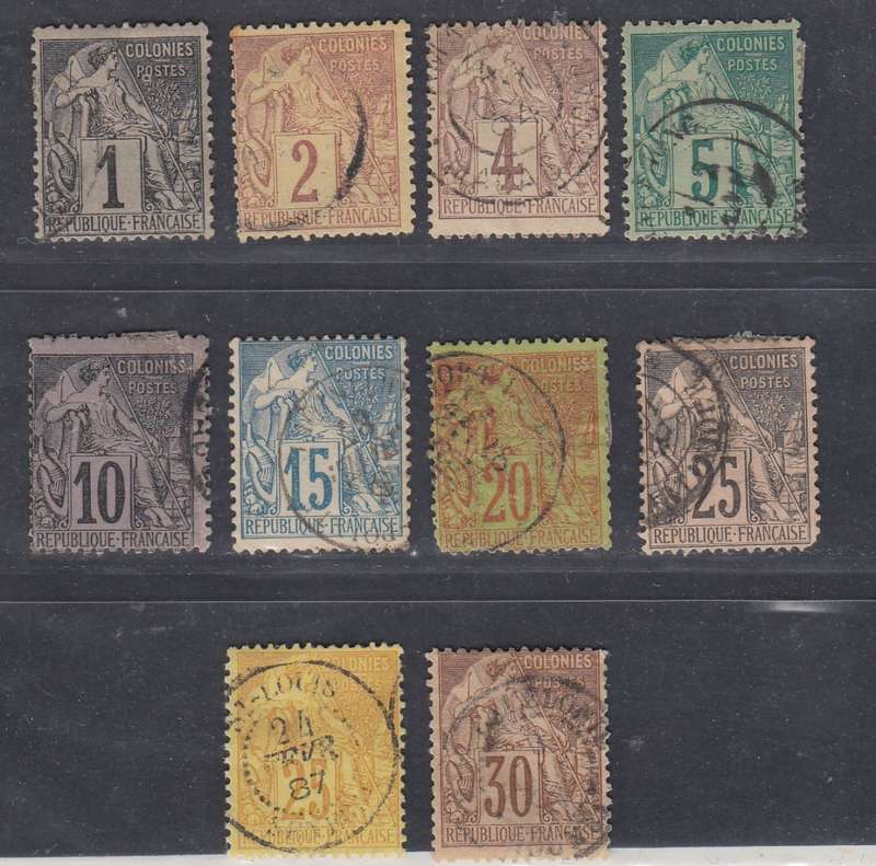 FRENCH COLONIES, 1881 LOT USED. CV R940