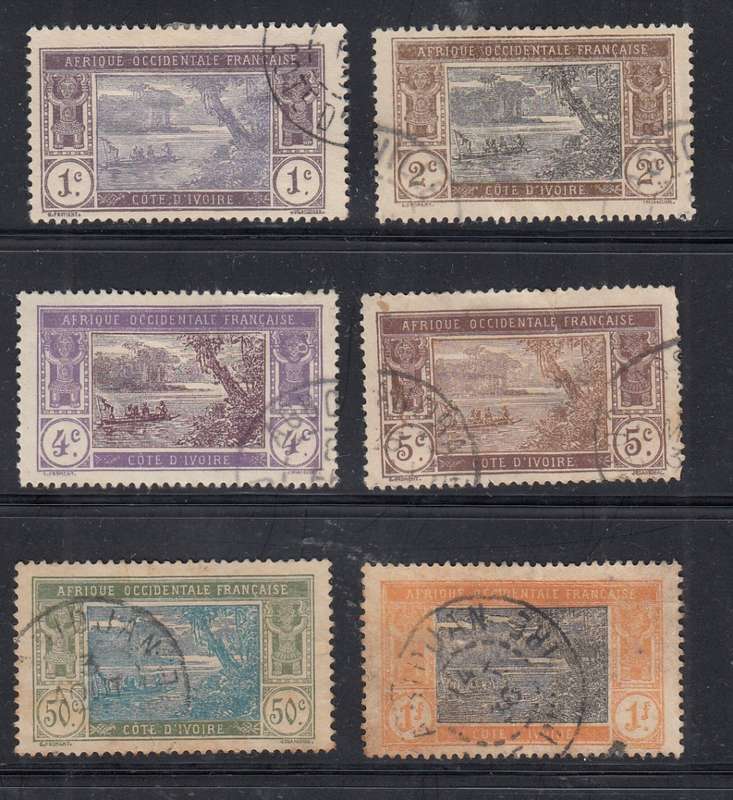 FRENCH IVORY COAST 1913 LOT USED . CV R125