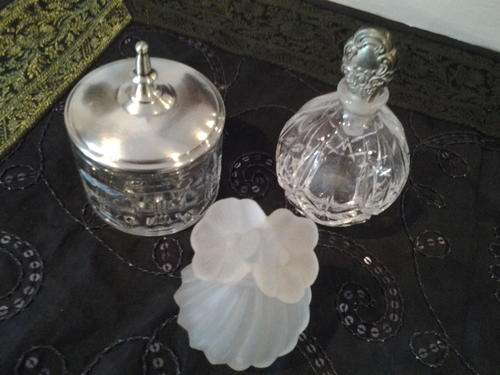 Two beautiful perfume bottles.