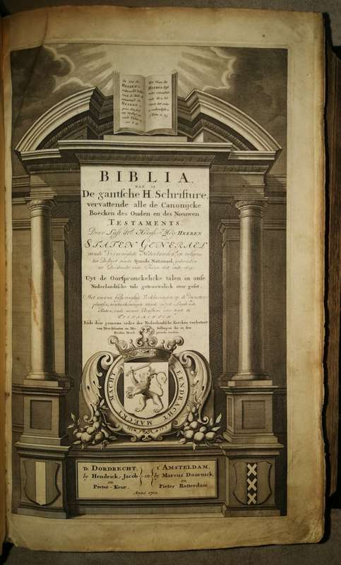Statebybel gedruk in 1702  /  Antique Dutch Bible printed in 1702
