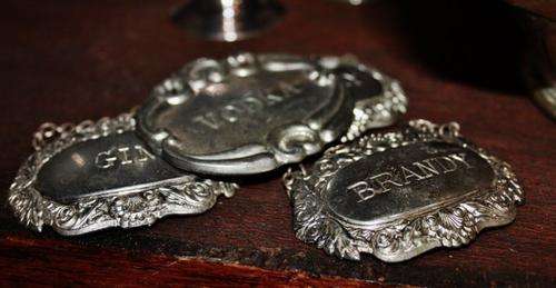 ~ Vintage Plated Bottle Labels ~