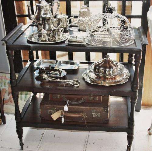 Gorgeous Mahogany Tea Trolley - Original Coasters!!!
