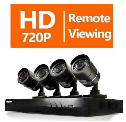 CCTV - Surveillance System with 4 x 720p Cameras 1 X NVR