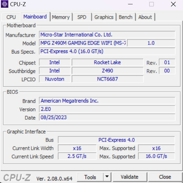 MSI MPG Z490M GAMING EDGE WIFI (LGA 1200) 10th & 11th Gen Motherboard